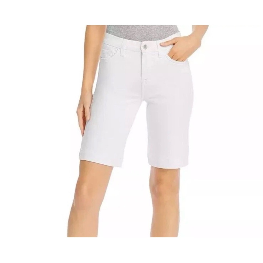 7 For All Mankind white Bermuda shorts